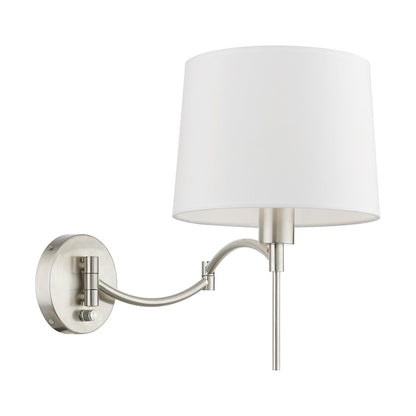 Livex Swing Arm Wall Lamps 1 Light 11" Swing Arm Wall Lamp, NK/OWH