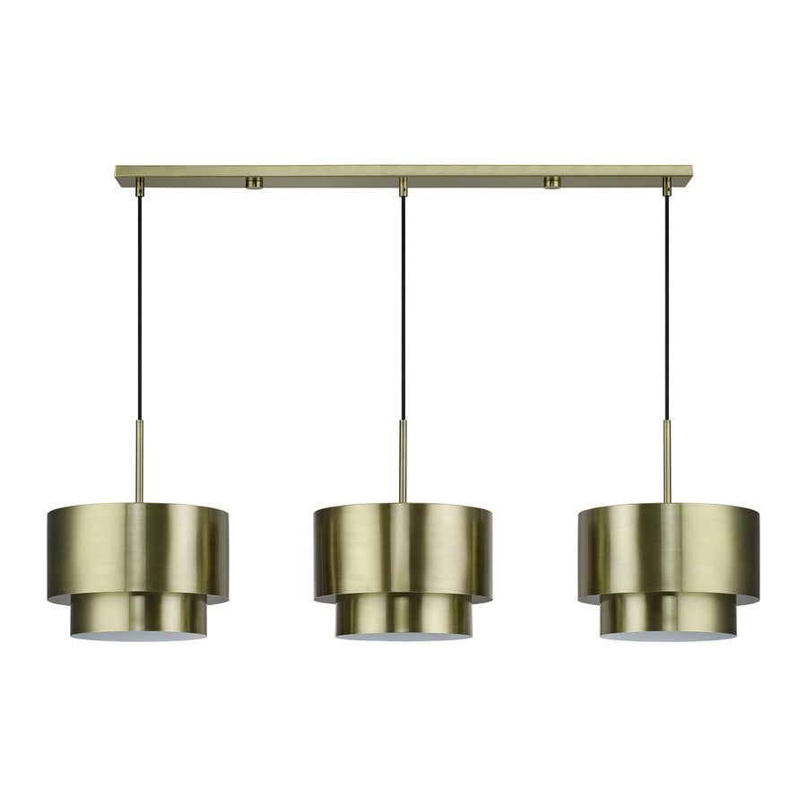 Livex Zolana 3Lt 12" Chandelier, Brass/Brass Steel/Shiny White