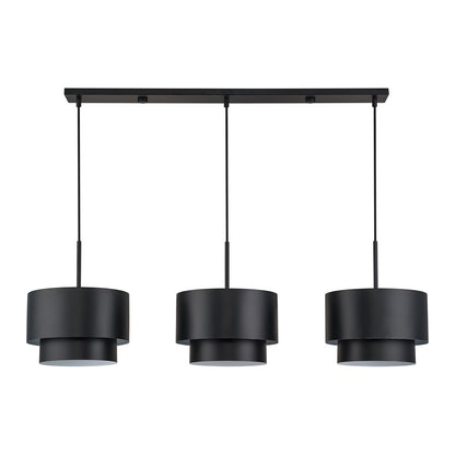Livex Zolana 3Lt 12" Chandelier, Black/Black Steel/Shiny White