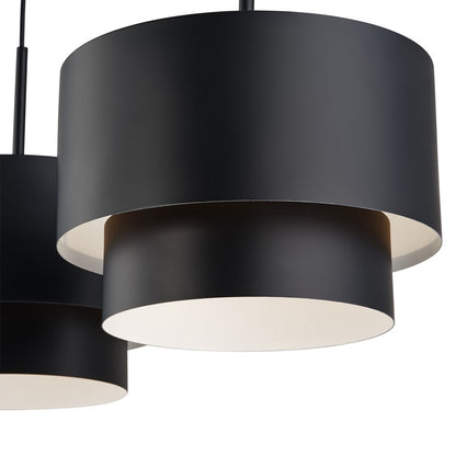 Livex Zolana 3Lt 12" Chandelier, Black/Black Steel/Shiny White