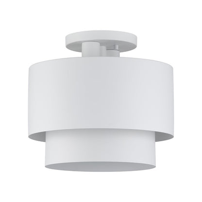 Livex Zolana 2Lt Medium Semi-Flush, White/White Steel/White