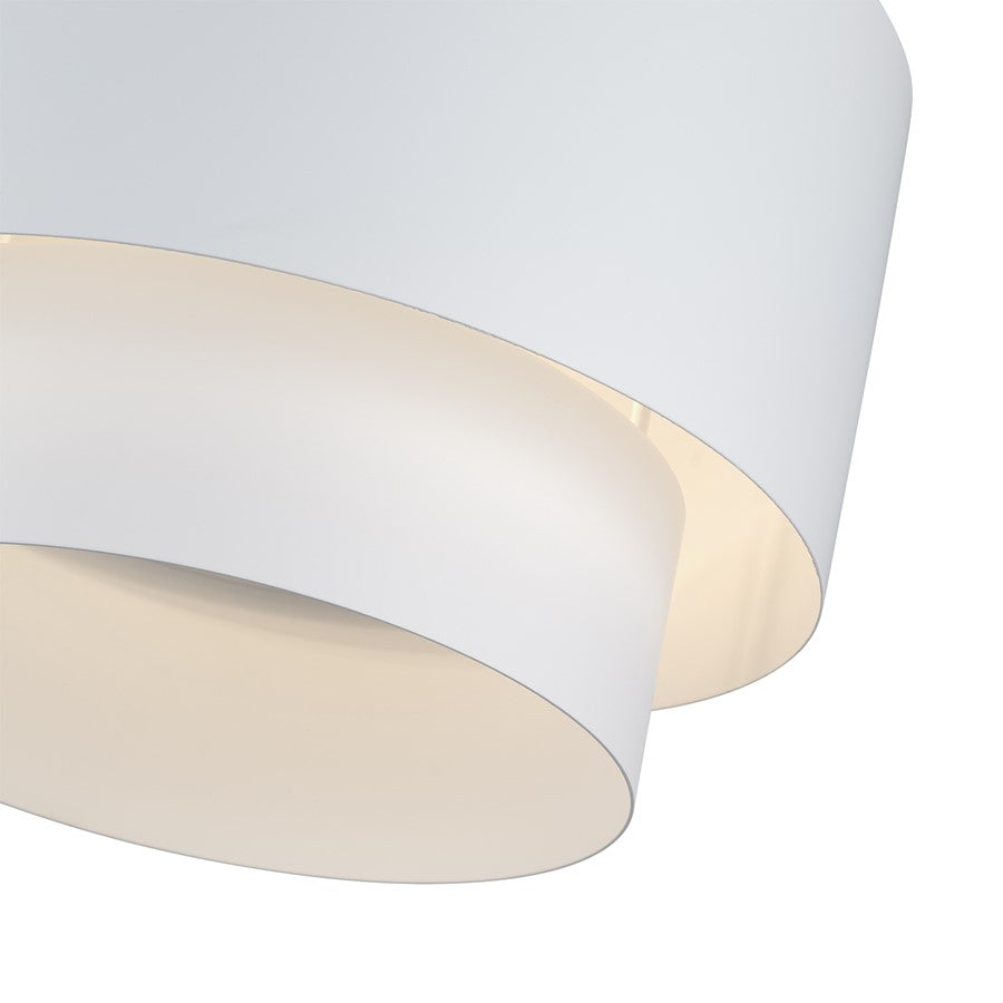 Livex Zolana 2Lt Medium Semi-Flush, White/White Steel/White