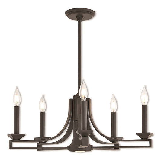Livex Trumbull 6 Light Chandelier in Bronze, 17.5"