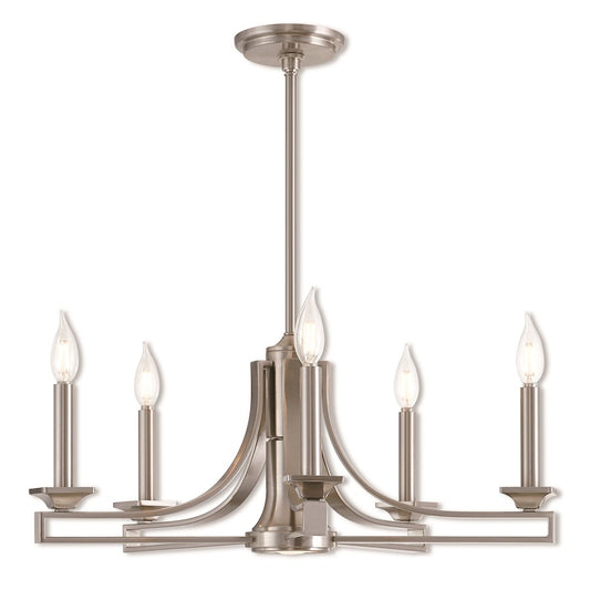 Livex Trumbull 6 Light Chandelier in Brushed Nickel, 17.5"w