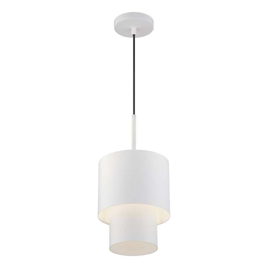 Livex Zolana 1Lt Mini Pendant, White/White Steel/White