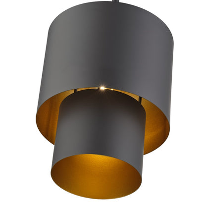 Livex Zolana 1Lt Mini Pendant, Bronze/Bronze Steel/Gold
