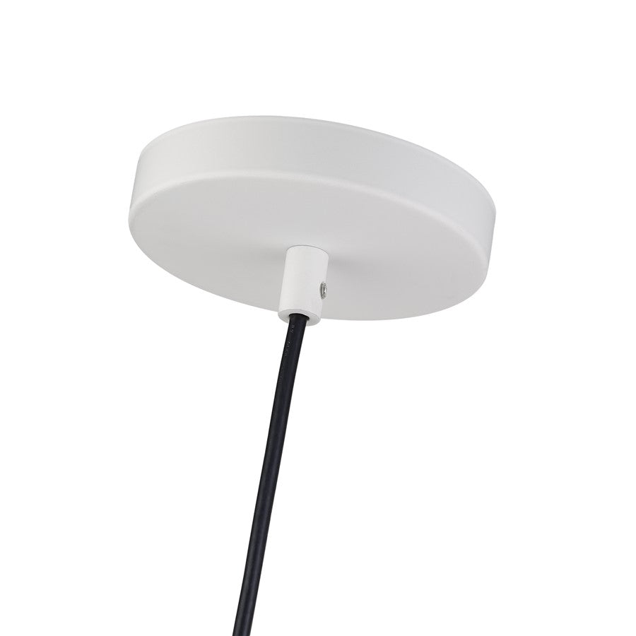 Livex Zolana 1Lt Pendant, White/White Steel Shade with White Inside