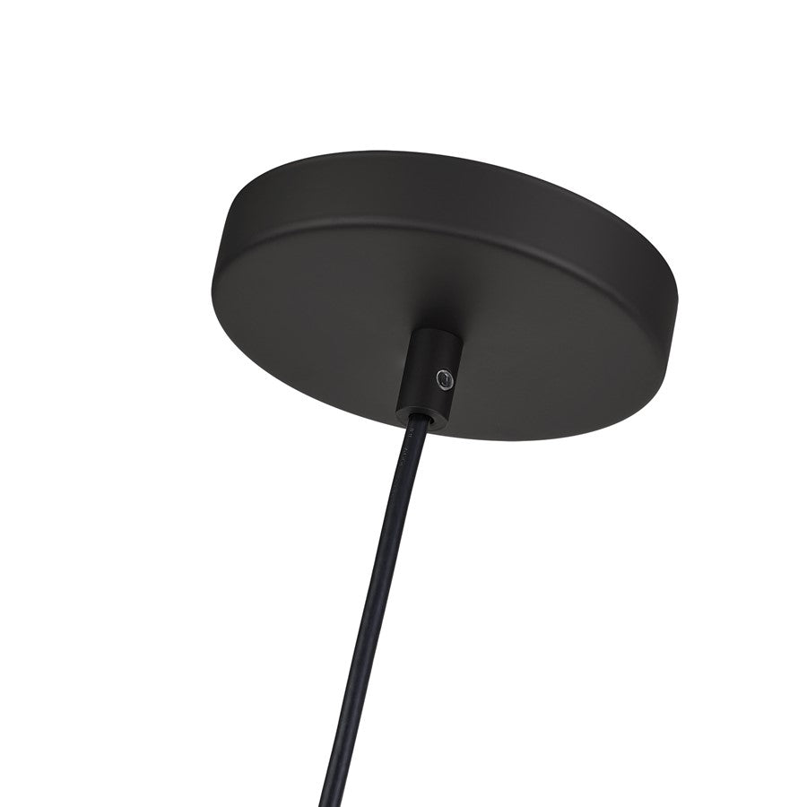 Livex Zolana 1Lt Pendant, Black/Black Steel/Shiny White