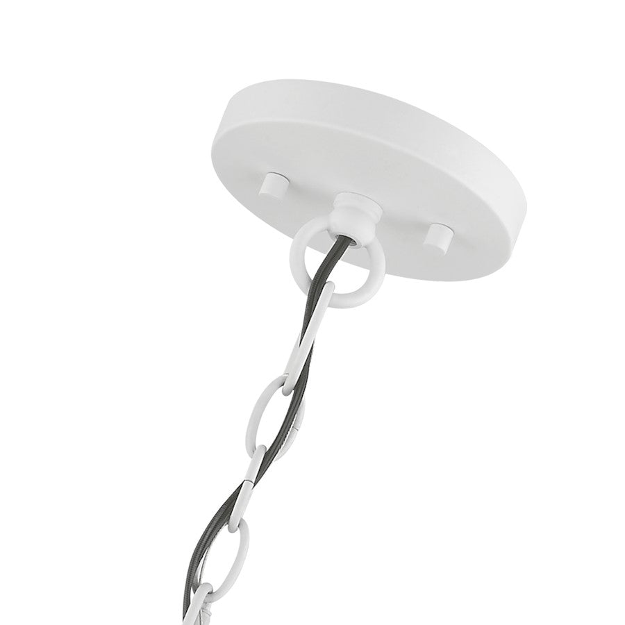 Livex Huntington 5 Light Pendant Chandelier, White/Black