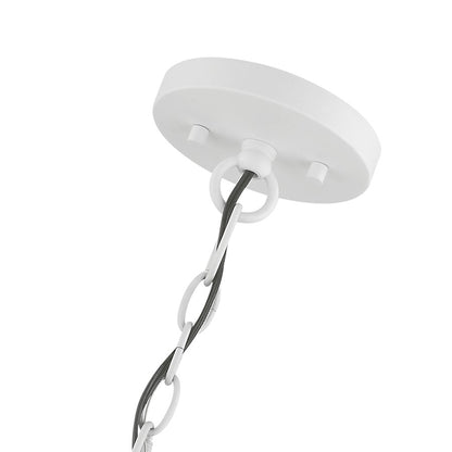 Livex Huntington 5 Light Pendant Chandelier, White/Black