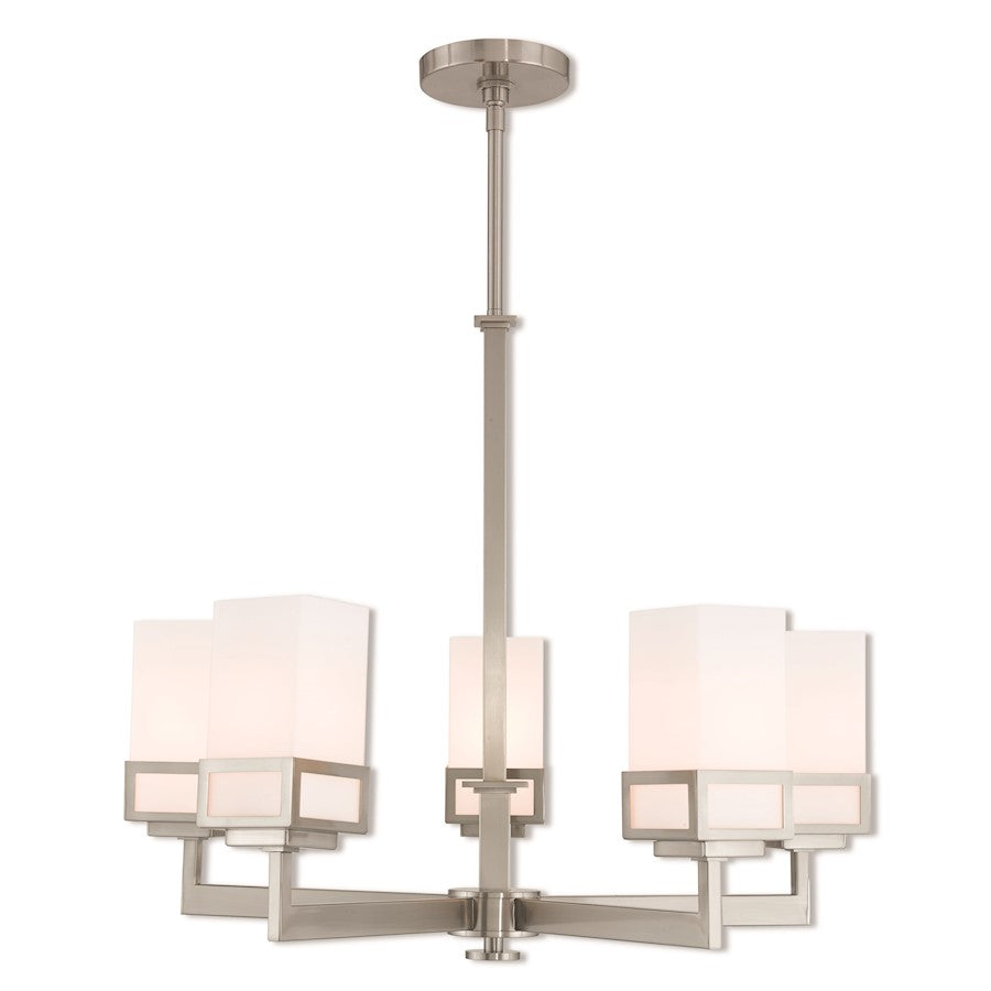 Livex Lighting Harding 5 Light Chandelier in Brushed Nickel