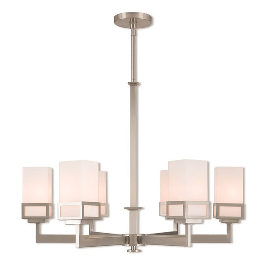 Livex Lighting Harding 6 Light Chandelier in Brushed Nickel