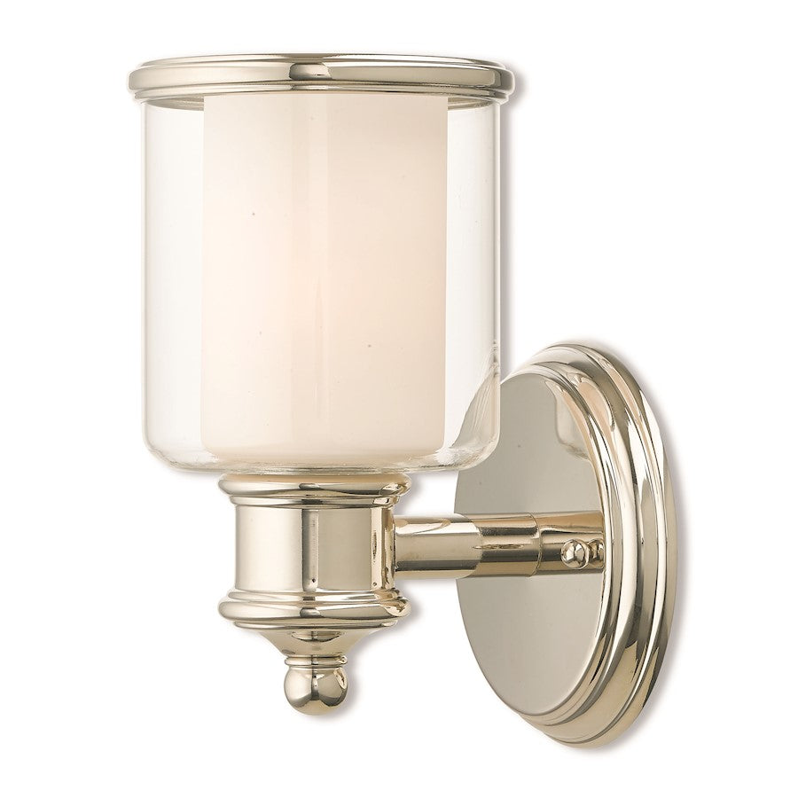 Livex Lighting Middlebush 1 Light Wall Sconce in Polished Nickel