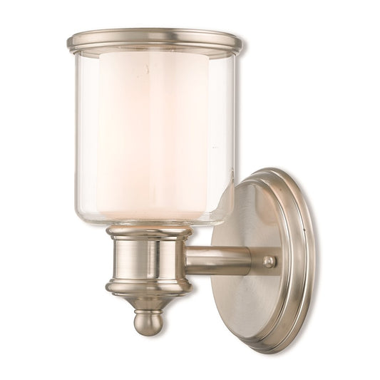Livex Lighting Middlebush 1 Light Wall Sconce in Brushed Nickel