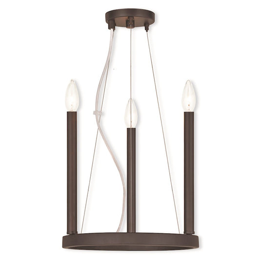 Livex Alpine 3 Light Mini Chandelier, Bronze