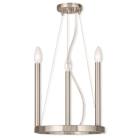 Livex Alpine 3 Light Mini Chandelier, Brushed Nickel