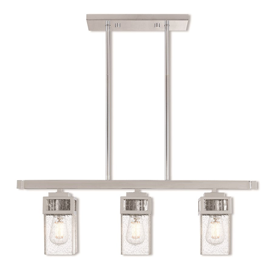 Livex Lighting Harding 3 Light Linear Chandelier in Polished Chrome