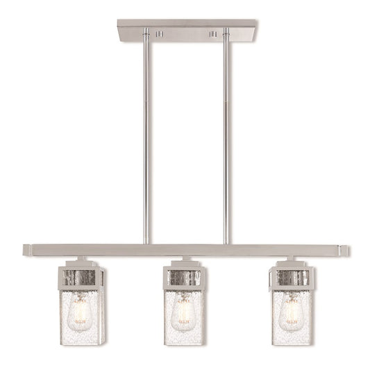 Livex Lighting Harding 3 Light Linear Chandelier in Polished Chrome