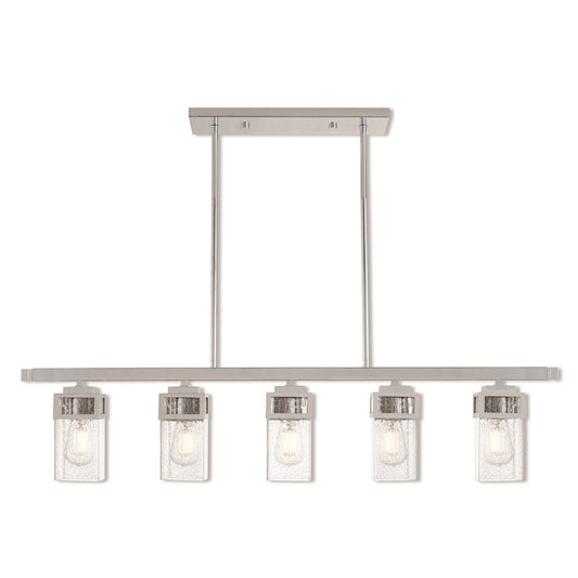 Livex Lighting Harding 5 Light Linear Chandelier in Polished Chrome