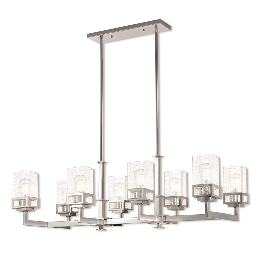 Livex Lighting Harding 8 Light Linear Chandelier in Polished Chrome