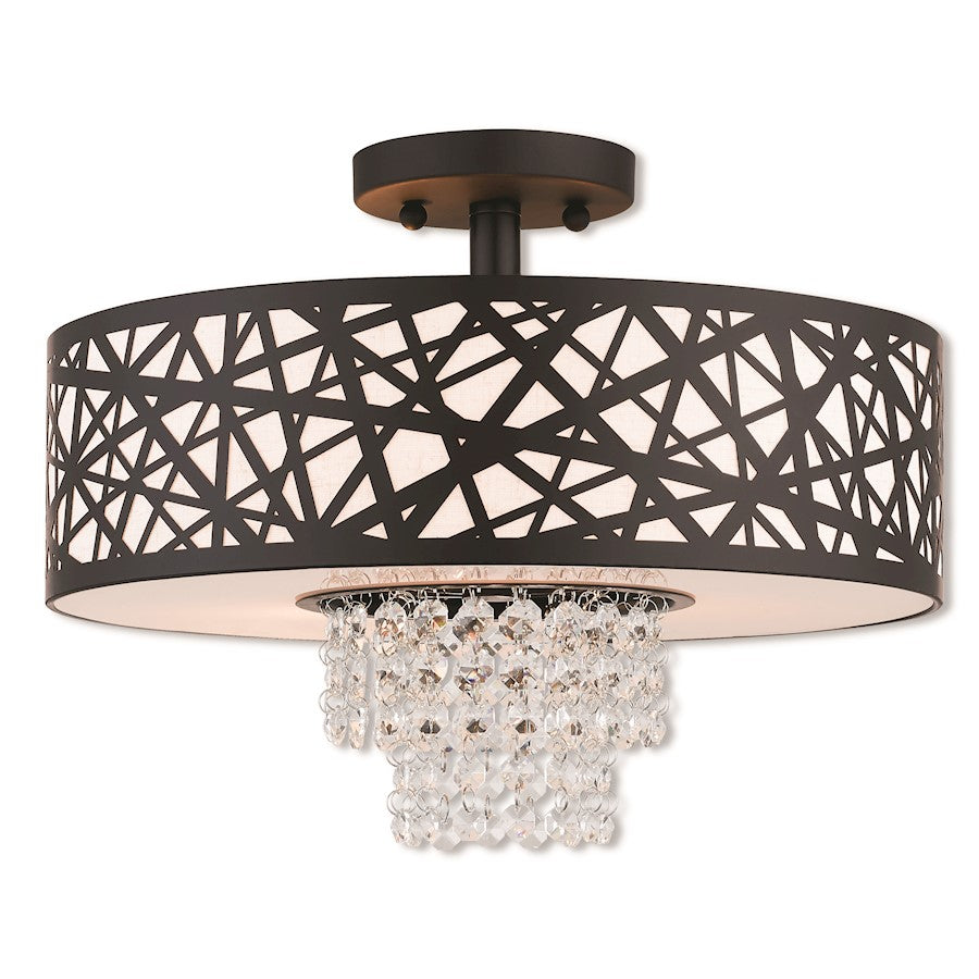 Livex Lighting Allendale 3 Light Flush Mount in Bronze