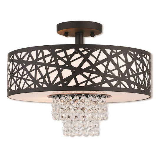 Livex Lighting Allendale 3 Light Flush Mount in Bronze