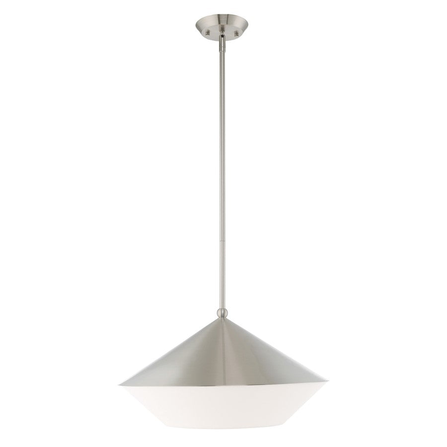Livex Stockholm 1 Light Pendant, Brushed Nickel