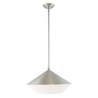 Livex Stockholm 1 Light Pendant, Brushed Nickel