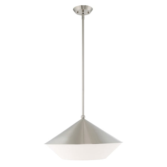 Livex Stockholm 1 Light Pendant, Brushed Nickel