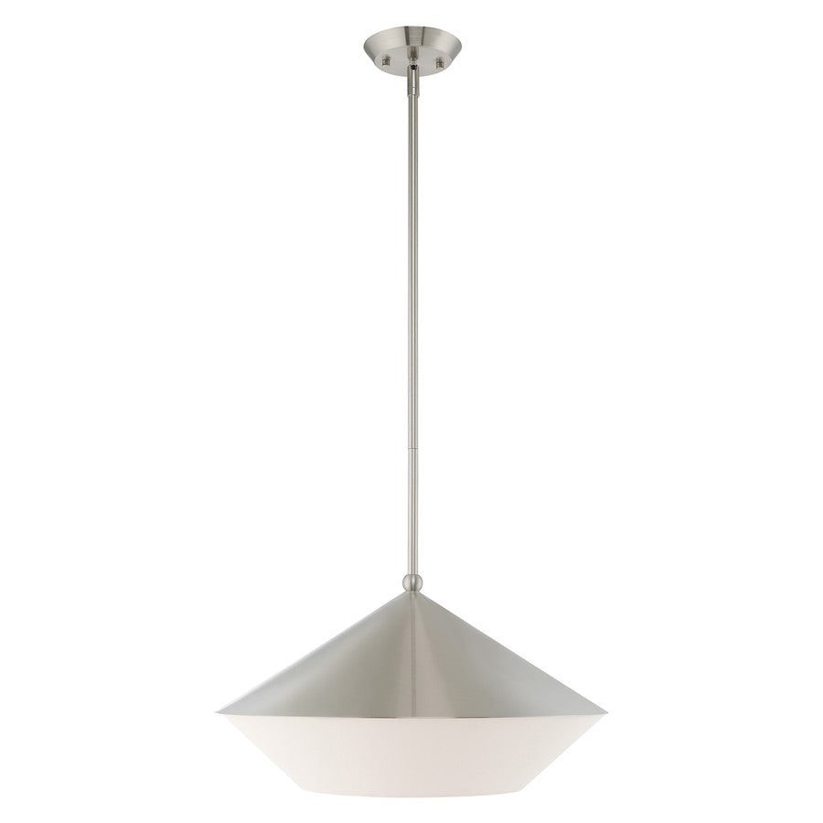 Livex Stockholm 1 Light Pendant, Brushed Nickel
