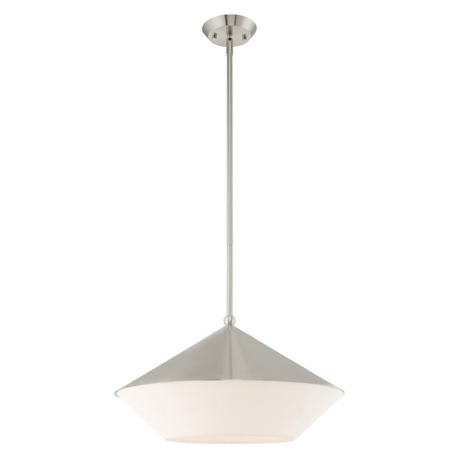 Livex Stockholm 1 Light Pendant, Brushed Nickel