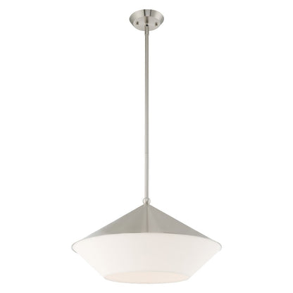 Livex Stockholm 1 Light Pendant, Brushed Nickel