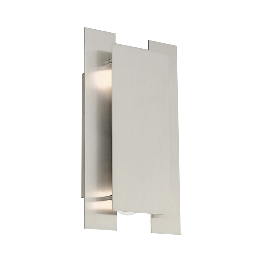 Livex Varick 2 Light ADA Wall Sconce, Brushed Nickel