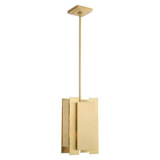 Livex Varick 1 Light Mini Pendant, Satin Brass