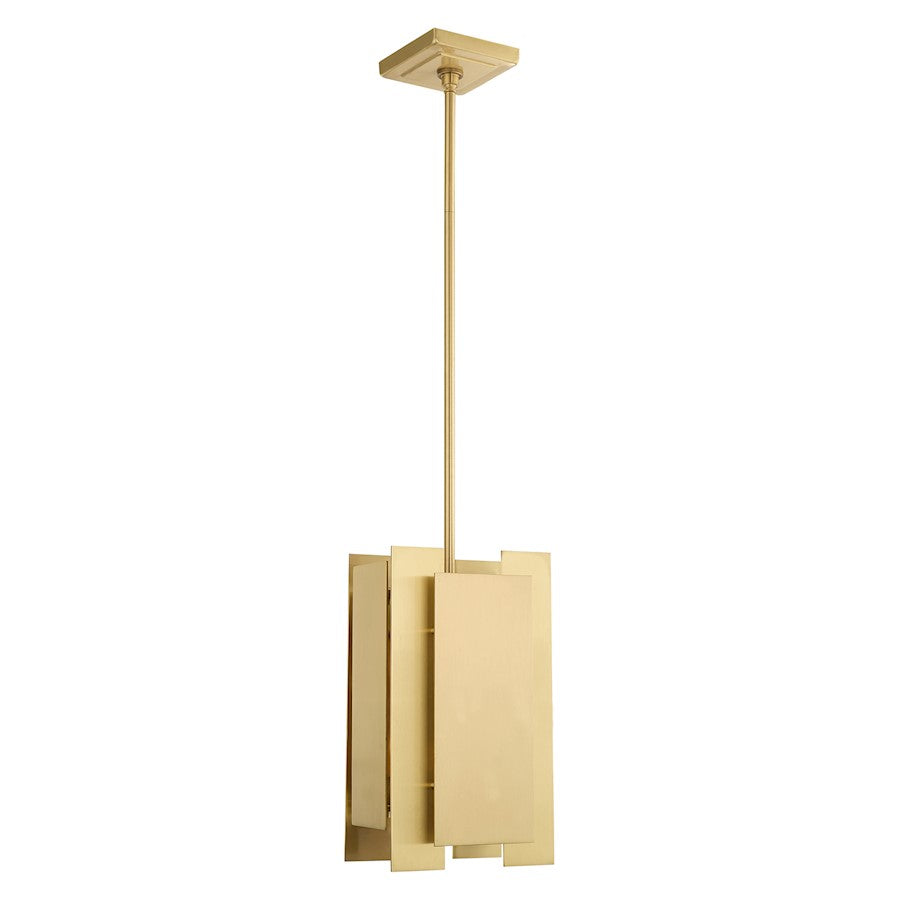 Livex Varick 1 Light Mini Pendant, Satin Brass