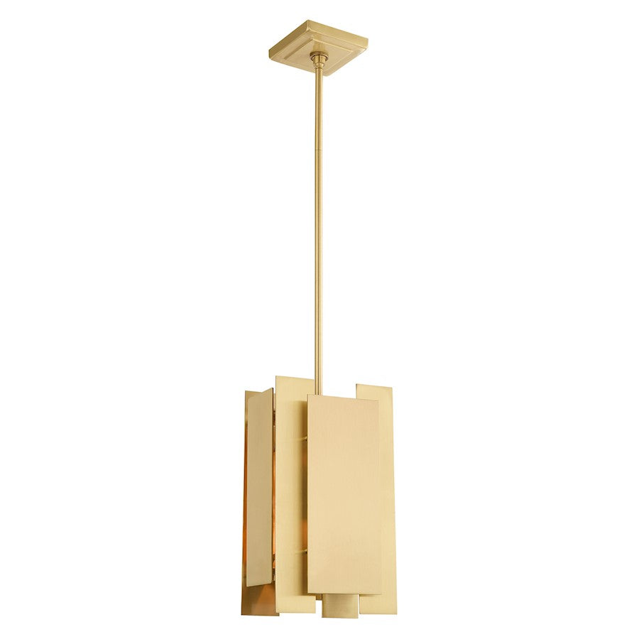 Livex Varick 1 Light Mini Pendant, Satin Brass