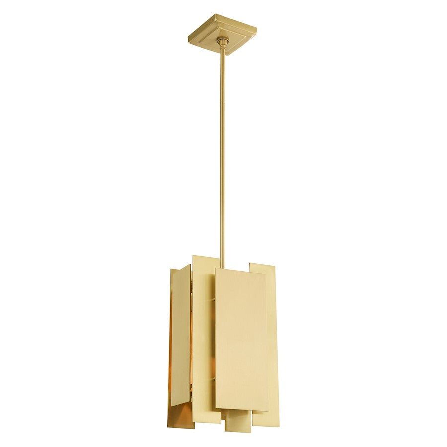 Livex Varick 1 Light Mini Pendant, Satin Brass