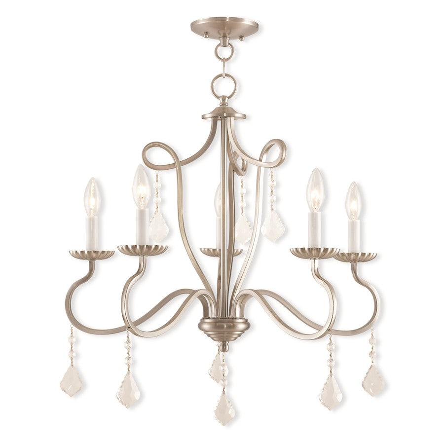 Livex Callisto 5 Light Chandelier, Brushed Nickel