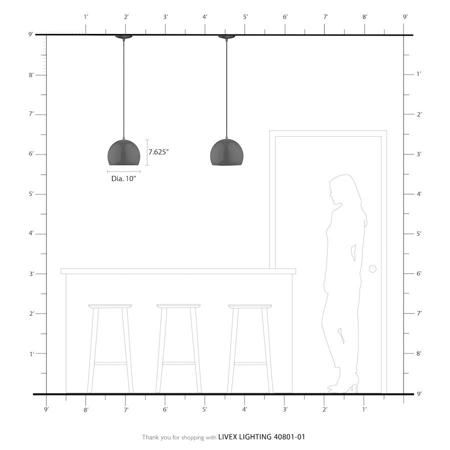 Livex Piedmont 1 Light Pendant, Brass/Brass Metal/White Inside