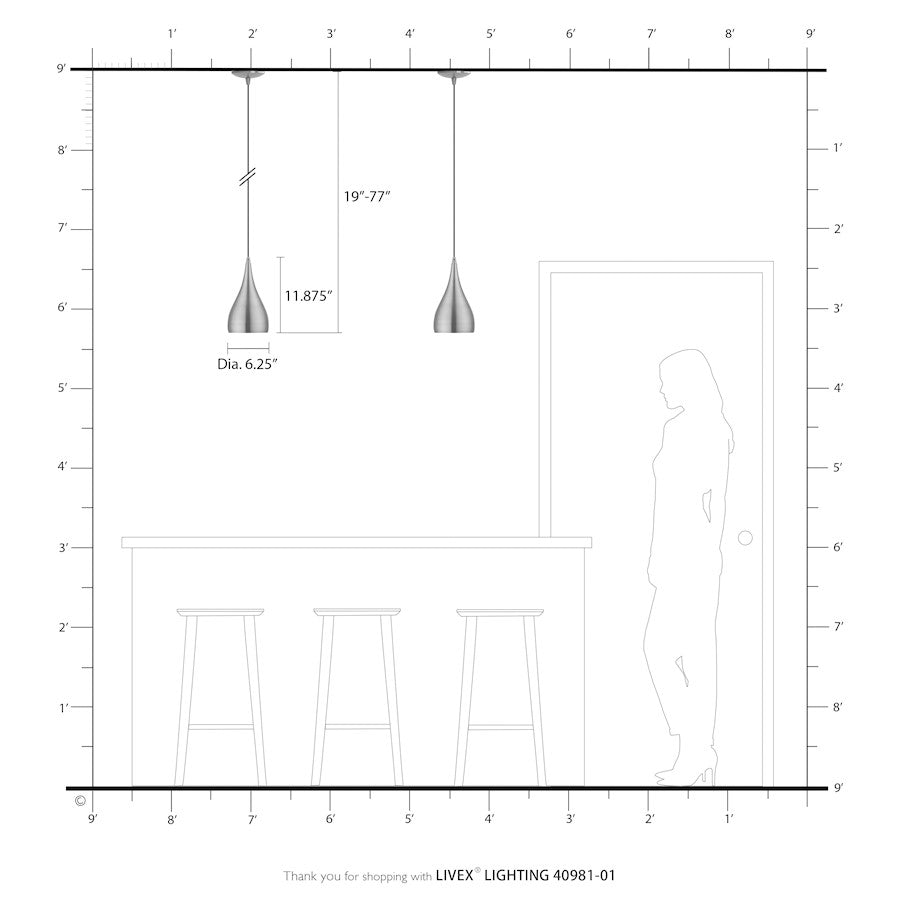 Livex Amador 1 Light Pendant, Brass/Brass/White Inside