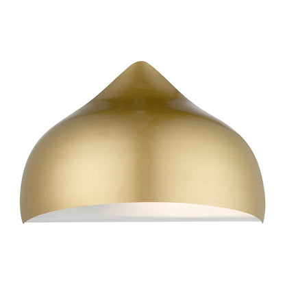 Livex Amador 1 Light Wall Sconce, Soft Gold/Shiny White