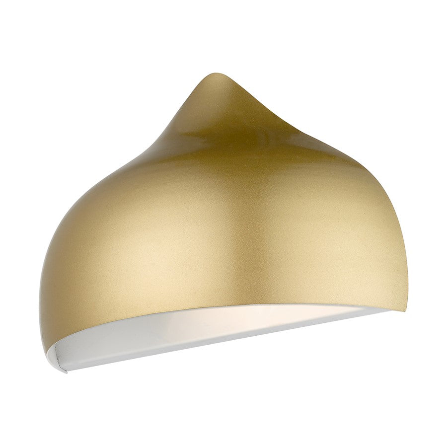 Livex Amador 1 Light Wall Sconce, Soft Gold/Shiny White