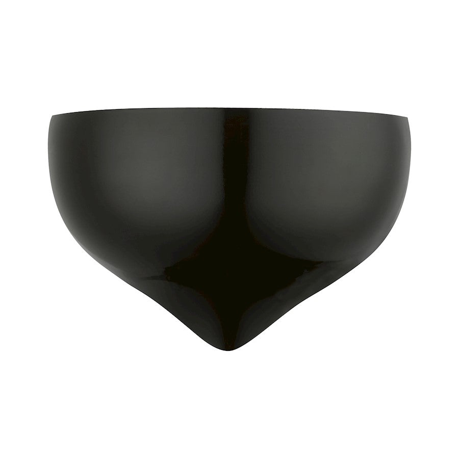 Livex Amador 1 Light Wall Sconce, Shiny Black Metal/Gold Inside