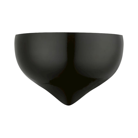 Livex Amador 1 Light Wall Sconce, Shiny Black Metal/Gold Inside