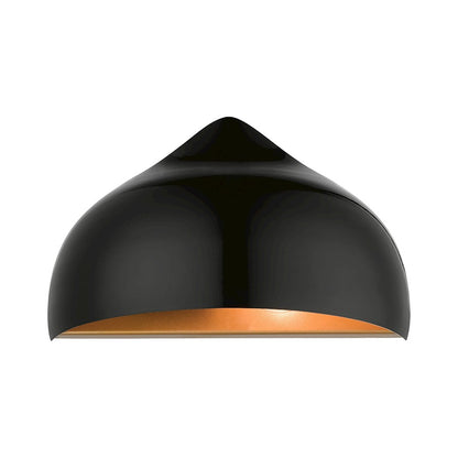 Livex Amador 1 Light Wall Sconce, Shiny Black Metal/Gold Inside