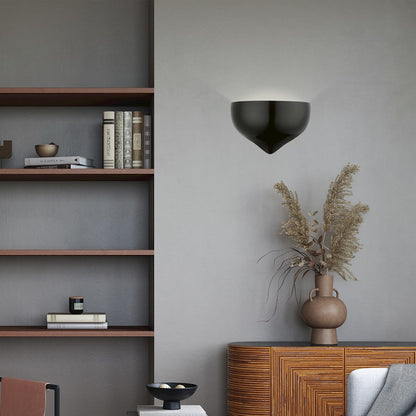 Livex Amador 1 Light Wall Sconce, Shiny Black Metal/Gold Inside