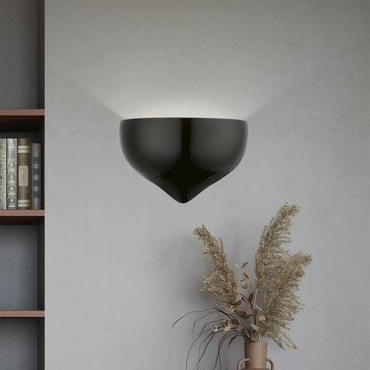 Livex Amador 1 Light Wall Sconce, Shiny Black Metal/Gold Inside
