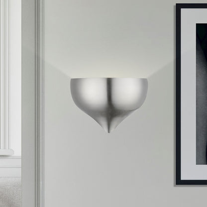 Livex Amador 1 Light Wall Sconce, Nickel/Nickel Metal/Gold Inside