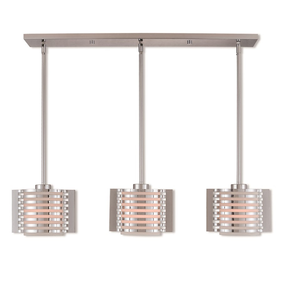 Livex Lighting Hilliard 3 Light Linear Chandelier in Polished Chrome