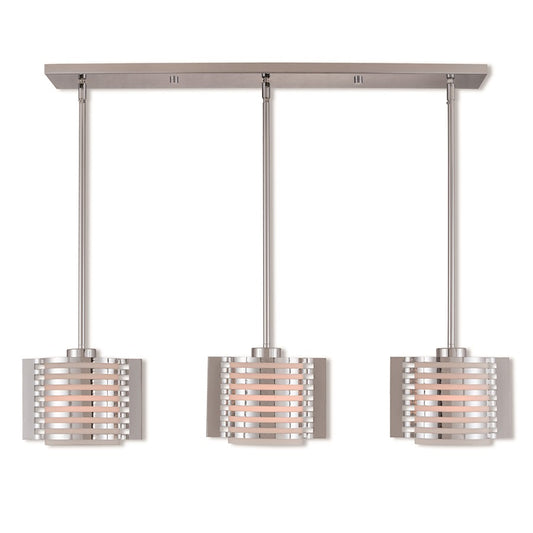 Livex Lighting Hilliard 3 Light Linear Chandelier in Polished Chrome